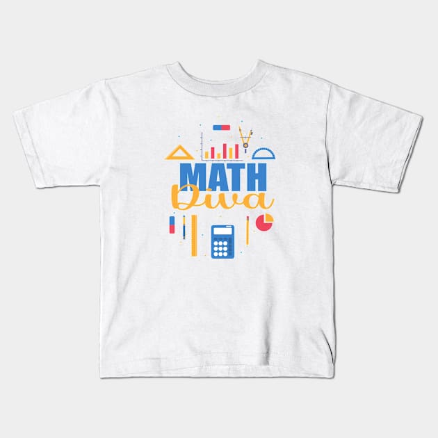 Math Diva Kids T-Shirt by A Zee Marketing